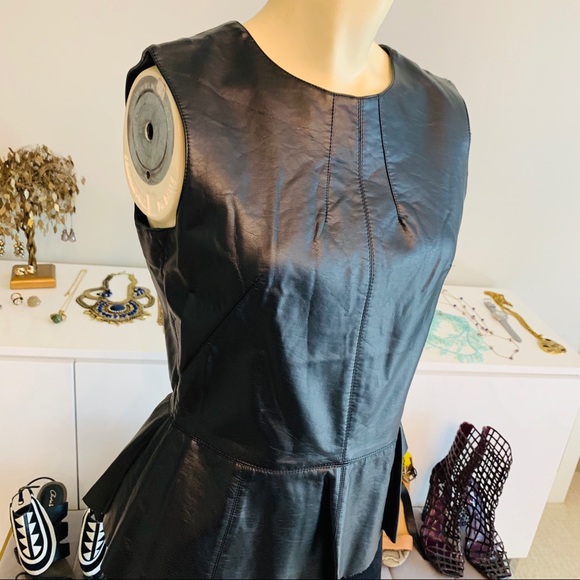 *SOLD* CO by Cotton On faux leather peplum top - Picture 6 of 14